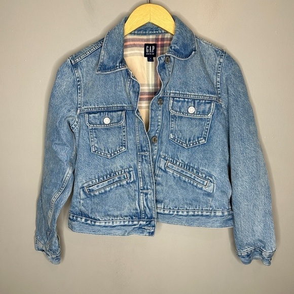 Gap flannel lined denim jacket - Picture 1 of 7